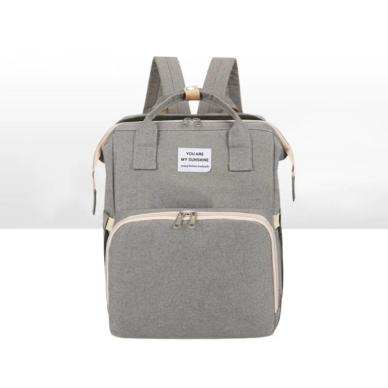 3-in-1 Folding Mummy Bag Crib Waterproof Large Capacity Backpack Organizer