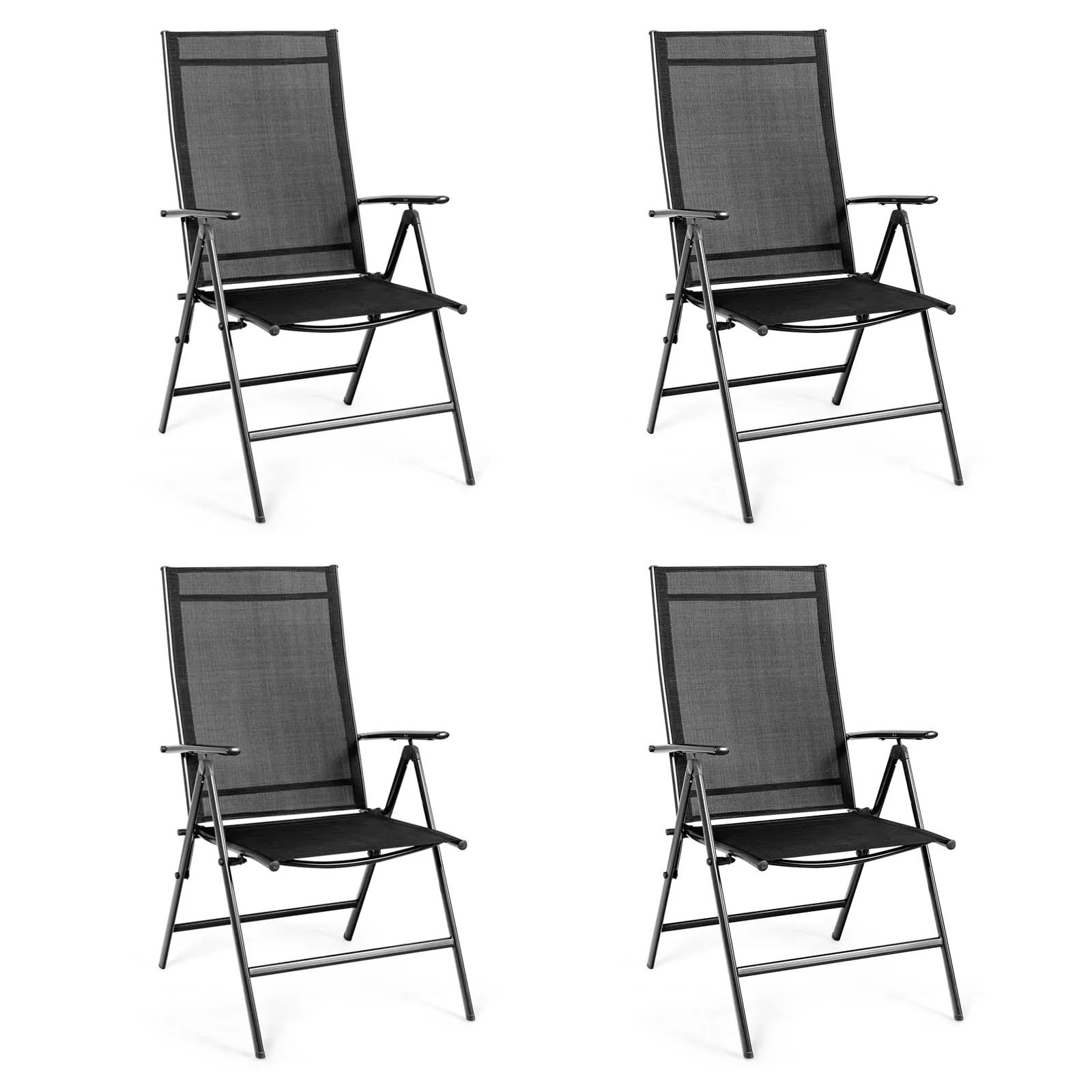 Tangkula Set of 2 Patio Foldable Dining Chairs